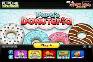 "Papa's Donuteria" is another enticing entry in the culinary-themed "Papa Louie's" game series developed by Flipline Studios. This installment places players in the role of an employee at a donut shop in the whimsical amusement park Powder Point, where they are responsible for running the establishment and keeping a plethora of hungry amusement park-goers satisfied with a variety of delicious donuts. Gameplay The core mechanics of "Papa's Donuteria" follow the time-management and strategy format familiar to players of the "Papa's" games. Players are required to take orders from customers and then proceed through several stations where they prepare and customize donuts: Order Station: Customers arrive with specific requests, which players take note of to ensure they create the exact type of donut each customer wants. Dough Station: Players choose the correct dough and donut mold, then cut out the donuts before preparing them to be fried. Fry Station: Timing is critical as players must fry each donut to perfection; leaving them too long will result in overcooked donuts, but undercooking them leads to an equally dissatisfied customer. Build Station: This is where the magic happens – after frying, players decorate the donuts with a myriad of icings, toppings, and fillings, trying to match the customer's order as closely as possible. Features Customizable Characters: At the start, players can customize their avatar, adjusting various aesthetic features to create a unique character. Mini-Games and Stickers: As with other games in the series, "Papa's Donuteria" includes engaging mini-games that players can enjoy between levels, offering opportunities to earn bonuses and stickers which can unlock new ingredients and outfits. Holidays and Seasonal Ingredients: The game incorporates holidays and seasons which influence the available ingredients and customer preferences, adding an extra layer of challenge and variety as players aim to cater to the changing tastes of their clientele. Unlockable Ingredients and Equipment: Through successful management and progression in the game, players can unlock additional ingredients that allow for even more creative donut combinations. They can also unlock equipment upgrades that can streamline the donut-making process. Visuals and Sound "Papa's Donuteria" features the vibrant and cartoony art style that fans have come to expect from the "Papa's" series. Each character, donut, and topping is rendered in a way that makes them pop on the screen, encouraging players to engage with the game's cheerful and inviting world. The soundtrack of the game is upbeat and varies with the in-game seasons and holidays, enhancing the overall experience and keeping the gameplay fresh. Accessibility and Legacy Originally released as a Flash game, "Papa's Donuteria" faced potential obscurity with the end of Adobe Flash support. However, Flipline Studios has been proactive in transitioning their games to newer technologies such as HTML5, ensuring that these beloved games remain accessible to players on modern web browsers without needing the outdated Flash plugin. Conclusion "Papa's Donuteria" continues the tradition of the "Papa Louie's" series in offering engaging gameplay filled with sweet treats and strategic depth. Its intuitive gameplay combined with progressively challenging levels makes it both approachable for new players and satisfying for experienced gamers. Whether you are a fan of the series or a newcomer, "Papa's Donuteria" promises a delightful experience in the art of virtual donut creation.